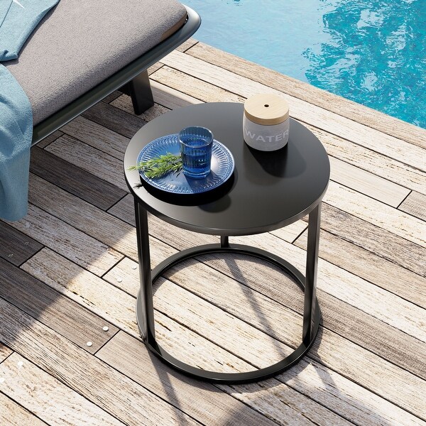 Pellebant Round Steel Side Table End Table