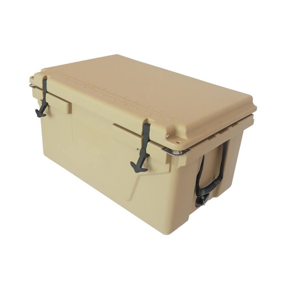 Tatayosi 18 .5 in. W x 29.5 in. L x 15.5 in. H khaki Portable Ice Box Cooler 65QT Outdoor Camping Beer Box Fishing Cooler P-DJ-102233