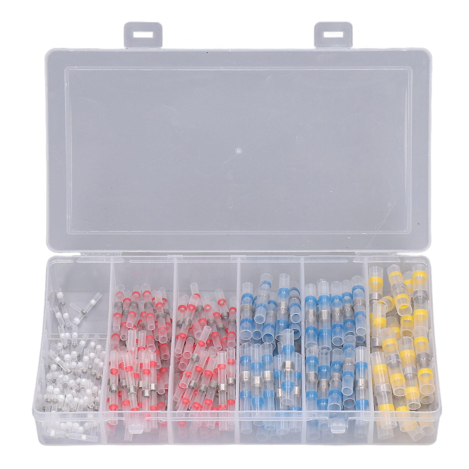 200pcs Heat Shrink Wire Connector Butt Crimp Terminal Waterproof Insulated Set Kit