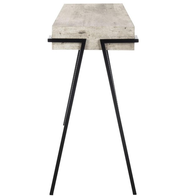 Jett Console Table Light Grey Faux Concrete black Safavieh