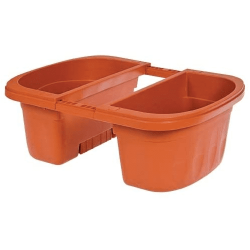 Apollo Exports Double Sided Adjustable Railing Planter, Terra Cotta 16"