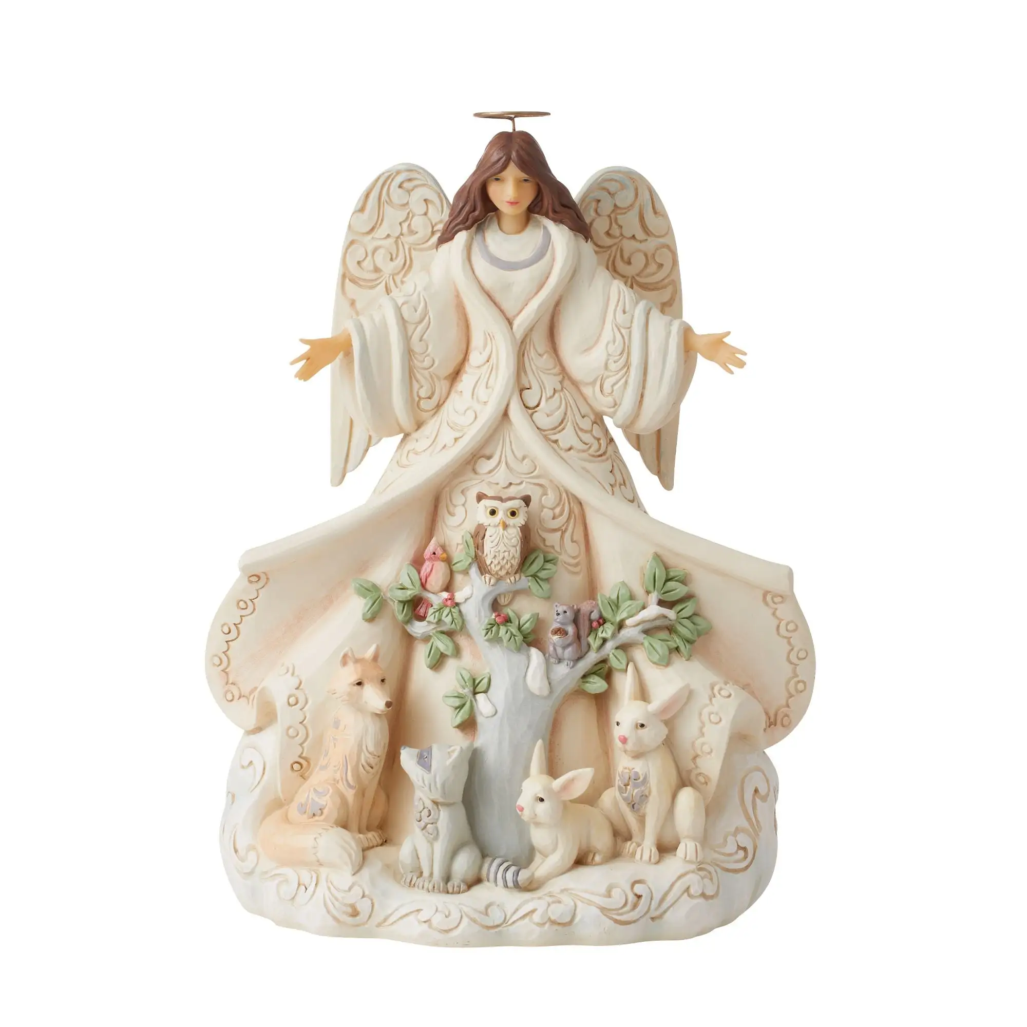 White Woodland Angel with Coat