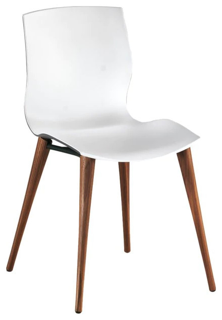 Eliseo Dining Chair Solid Pu Seat With Anthracite Back Walnut   Midcentury   Dining Chairs   by Peachtree Fine Furniture  Houzz