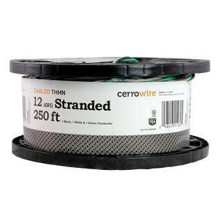 Cerrowire 250 ft. 123 Black White Green Stranded Copper THHN Wire 112-36003250