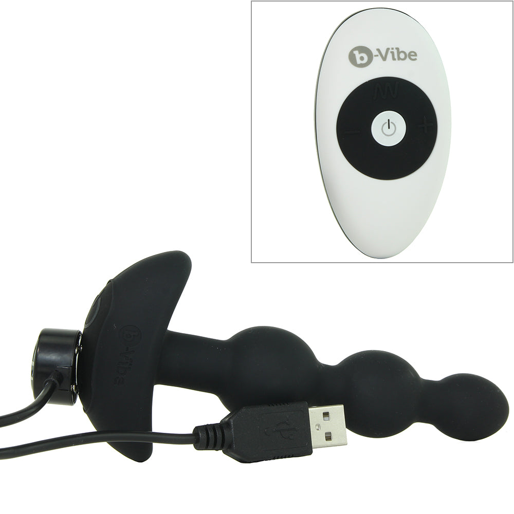 Triplet Remote Vibrating Beaded Plug in Black