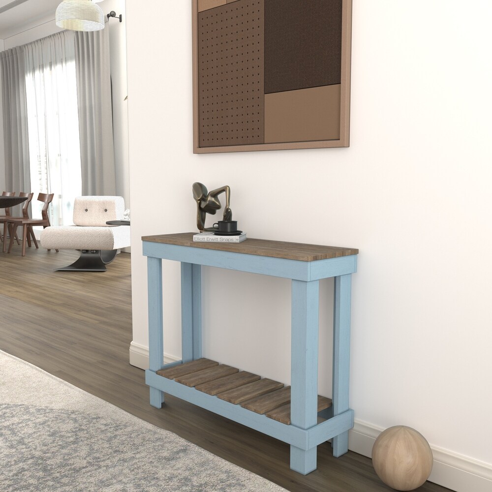 Farmhouse Rustic Wood Small Entryway Sofa Table