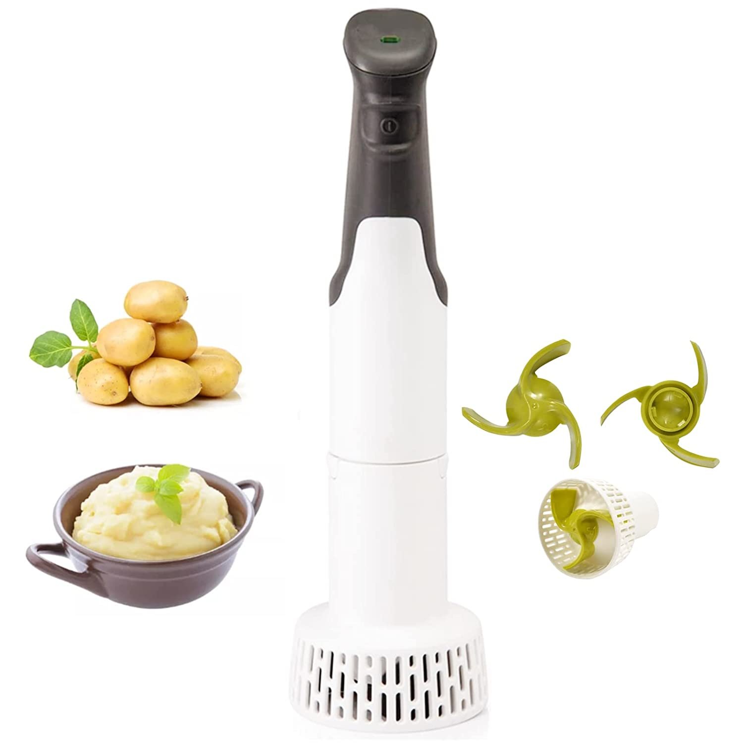 Electric Potato Masher， Hand Blender Immersion Mixer For Potatoes Veggies Baby Food Soups