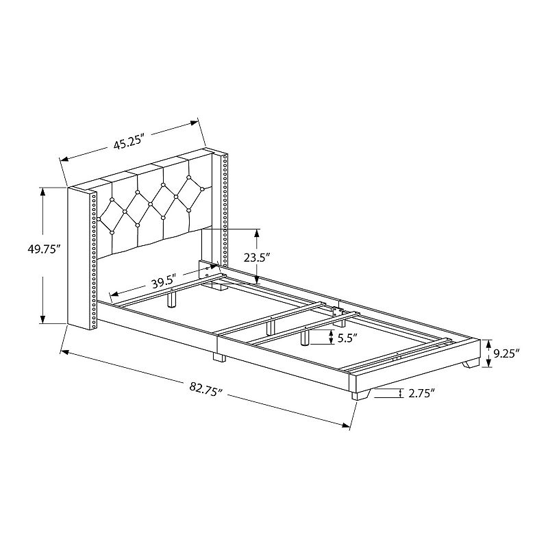 Monarch Faux Leather Bed