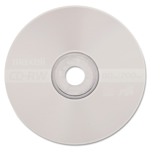 Maxell CD-RW Rewritable Disc， 700 MB/80 min， 4x， Jewel Case， Silver， 10/Pack (630011)