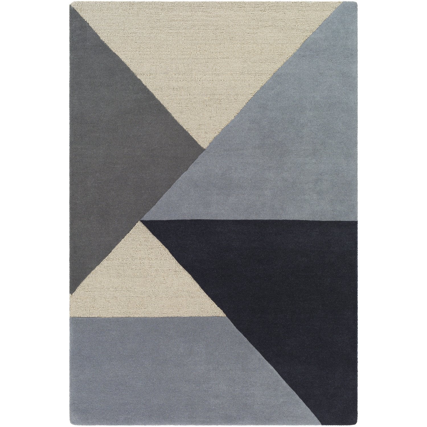 Kennedy Hand Tufted Rug in Navy, Taupe, Black