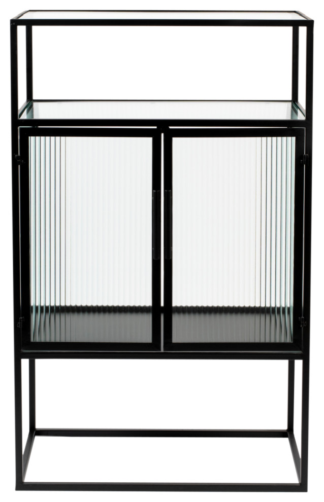 Black Framed Glass Cabinet  Dutchbone Boli   Transitional   Accent Chests And Cabinets   by Oroa   Distinctive Furniture  Houzz