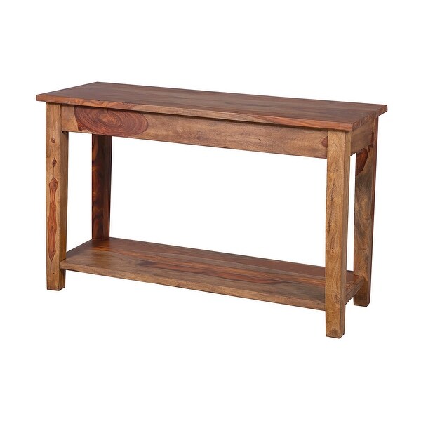 Porter Designs Taos Traditional Solid Sheesham Wood Console Table， Brown