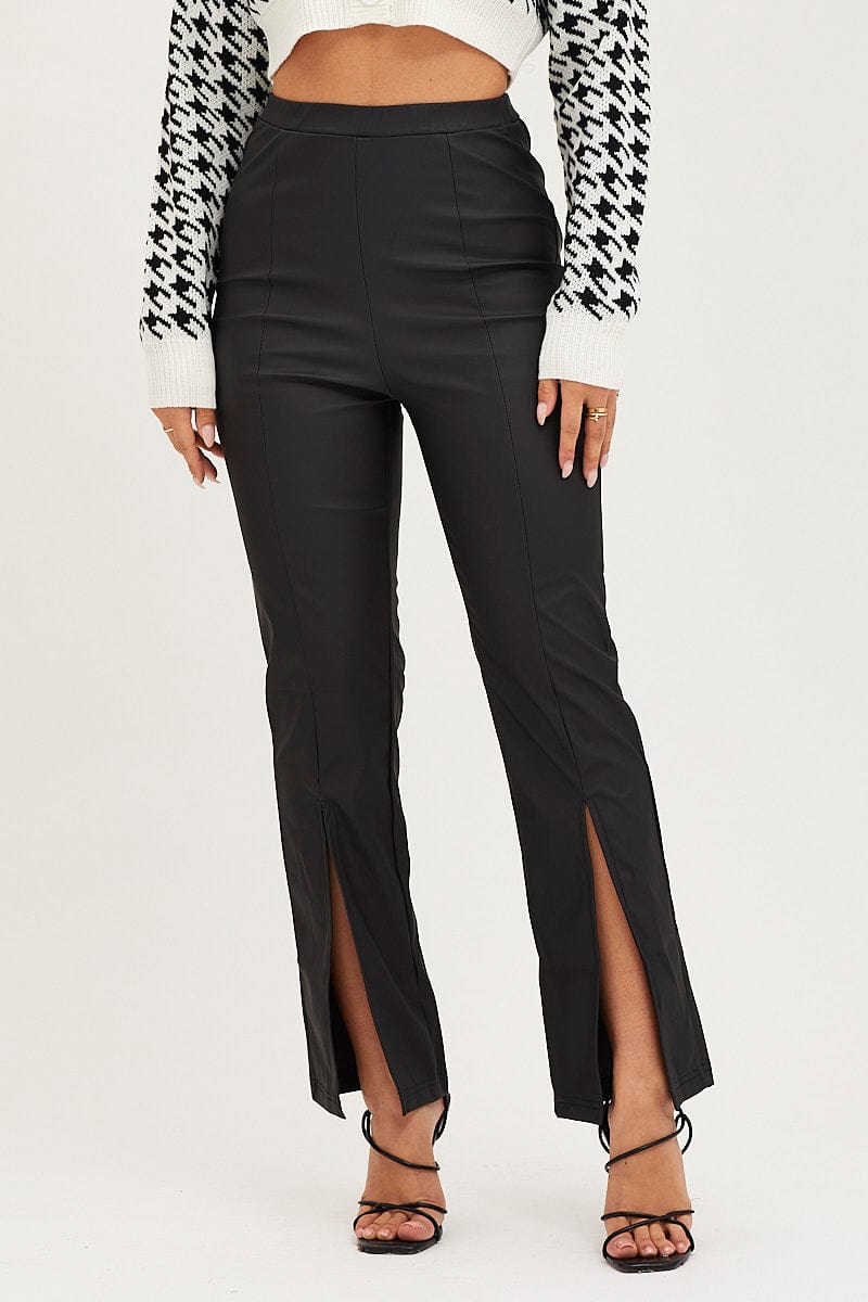 Black Flare Pants High Rise