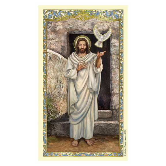 Ambrosiana 800 1296 Christ With Dove Holy Card