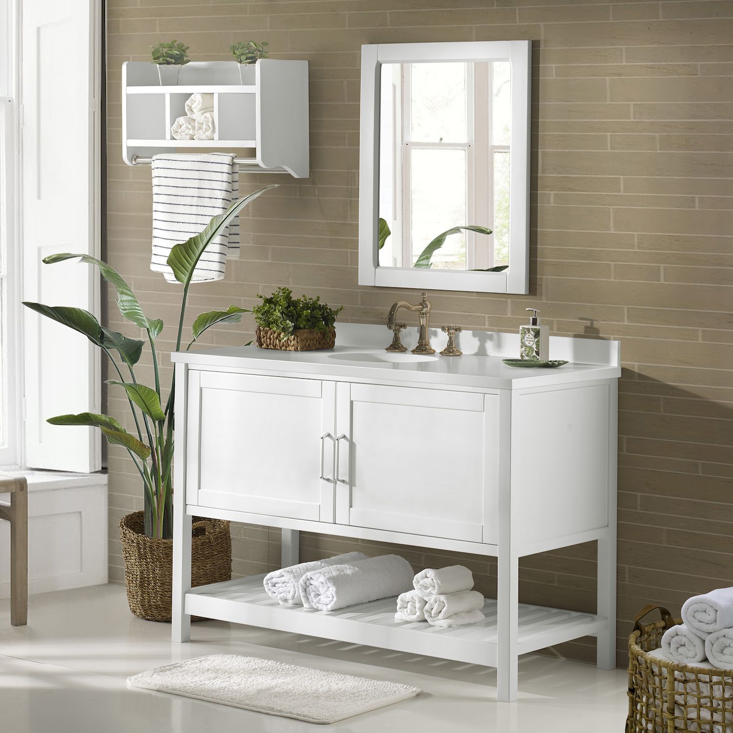 Alaterre Furniture Bennet White Vanity Cabinet