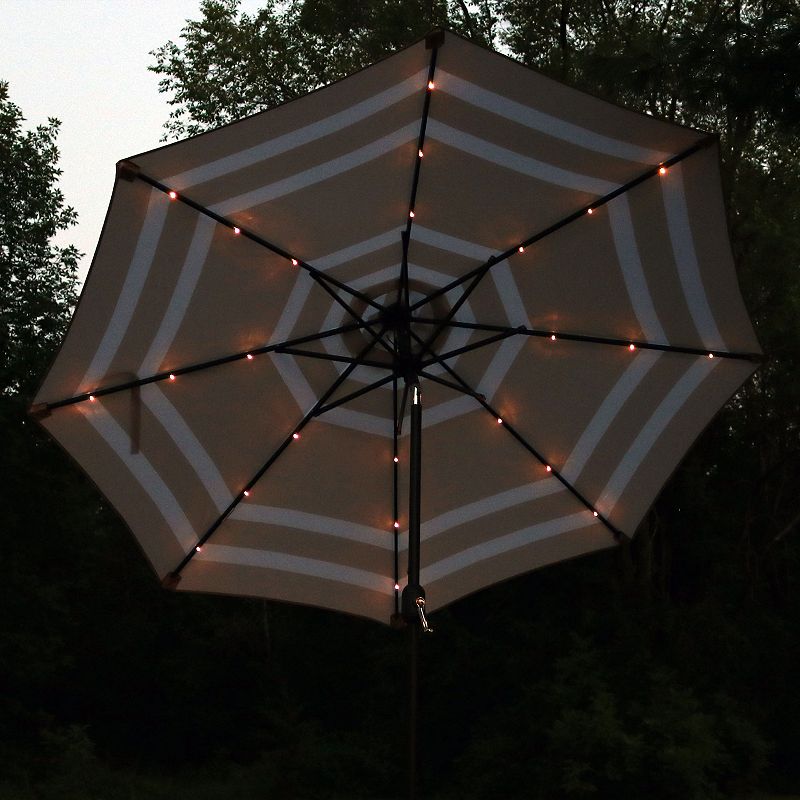 Sunnydaze 9' Aluminum Outdoor Solar Patio Umbrella with Tilt and Crank