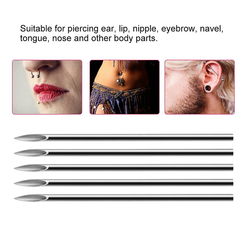 100pcs Piercing Needles Sterile Disposable Tattoo Piercing Needles For Nose Ear Lip (15g)