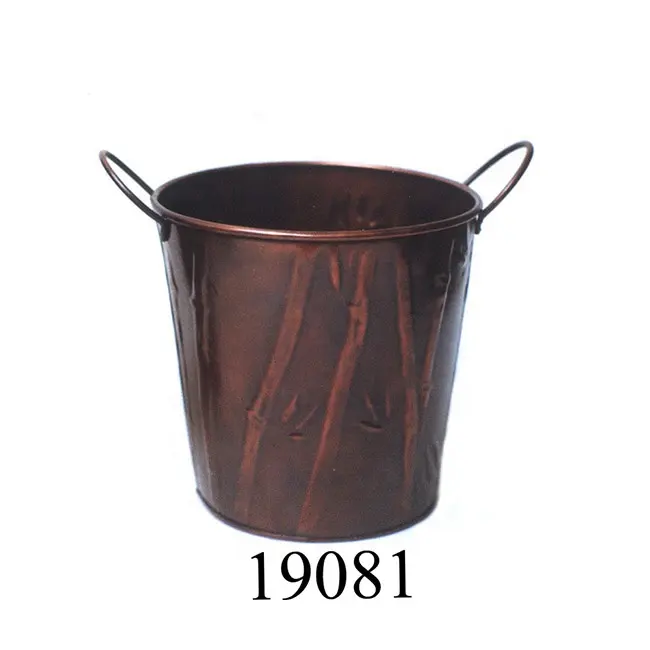 Best Selling Garden Bucket Design Black Pewter Planter High Quality Of Metal Planters Garden Supplies at low price