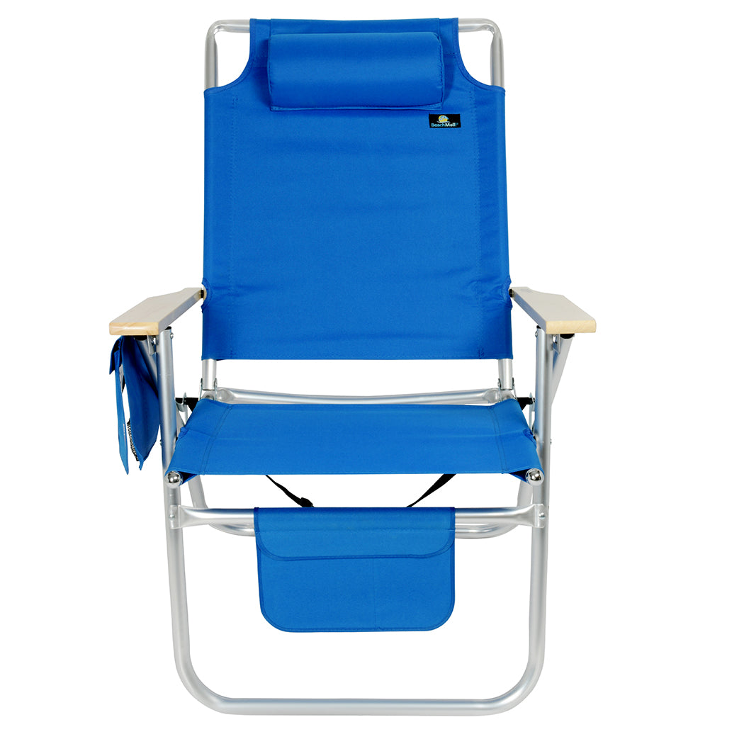 17 Inches High Off Ground 4 Reclining Position Tall Beach Chair for Adults