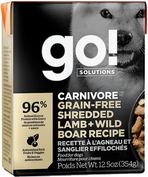 Go! CARNIVORE Grain-Free Shredded Lamb and Wild Boar Recipe Dog Food