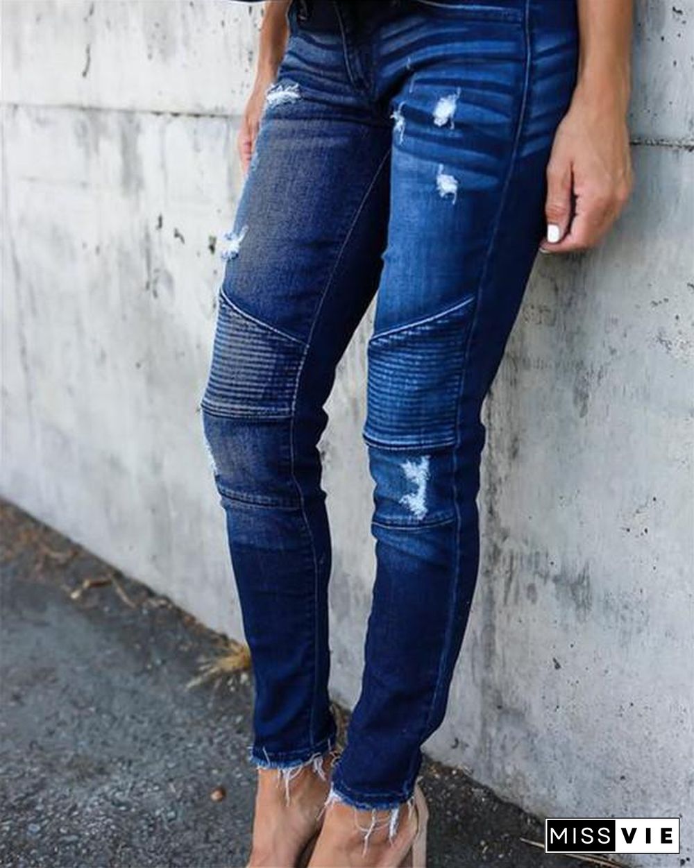 Women's Stretch Pencil Skinny Denim Bottoms Jeans Pants