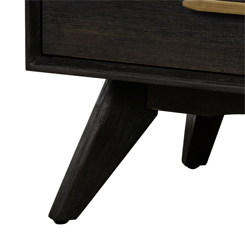 Baly Acacia Mid-Century 2 Drawer Night stand