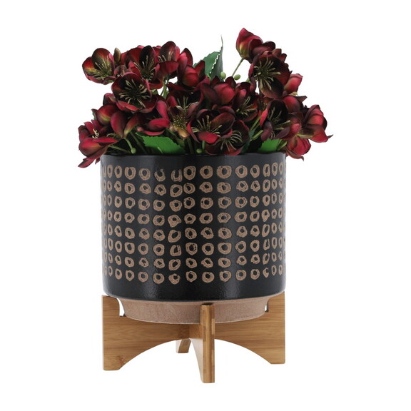 Ceramic 10 Planter On Stand  Brown B079106808