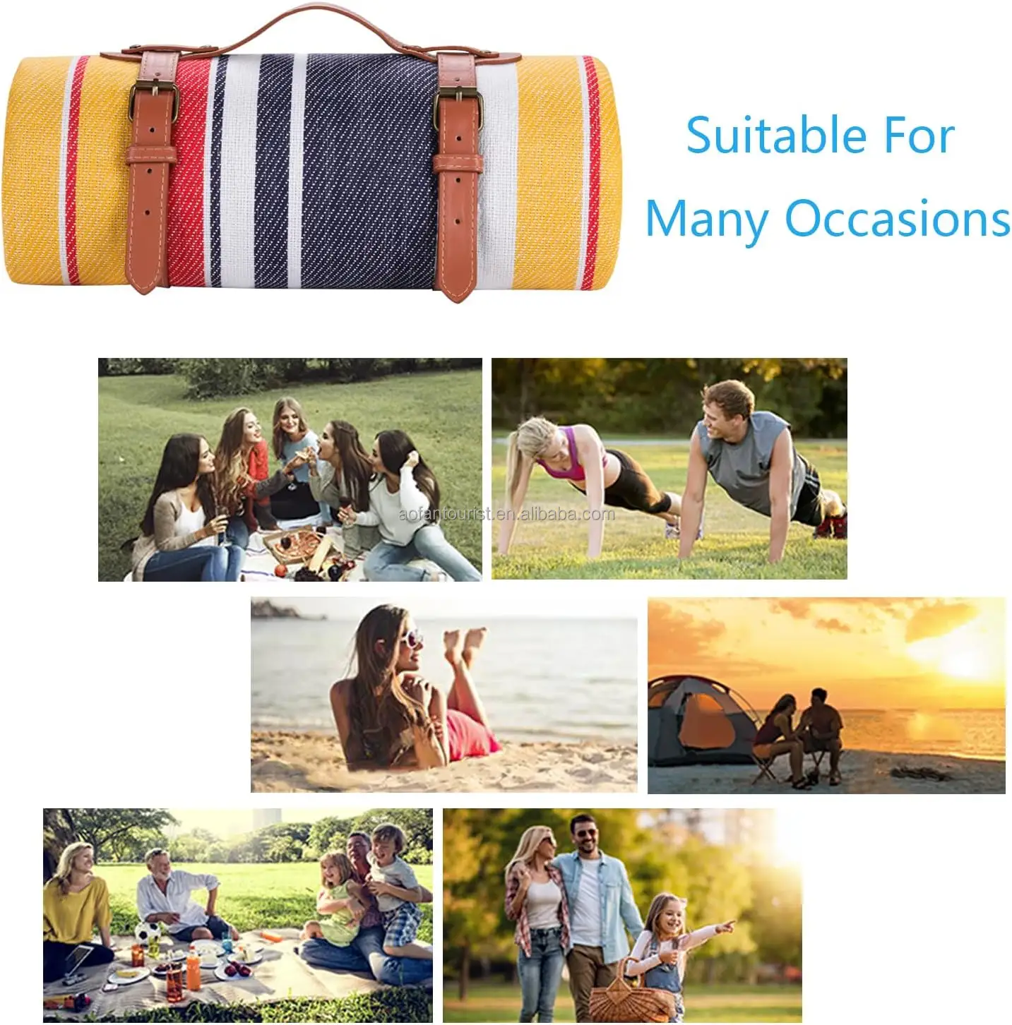 Whole sale Outdoor Free Sample camping blanket thickened picnic floor mat sofa towel travel blanket