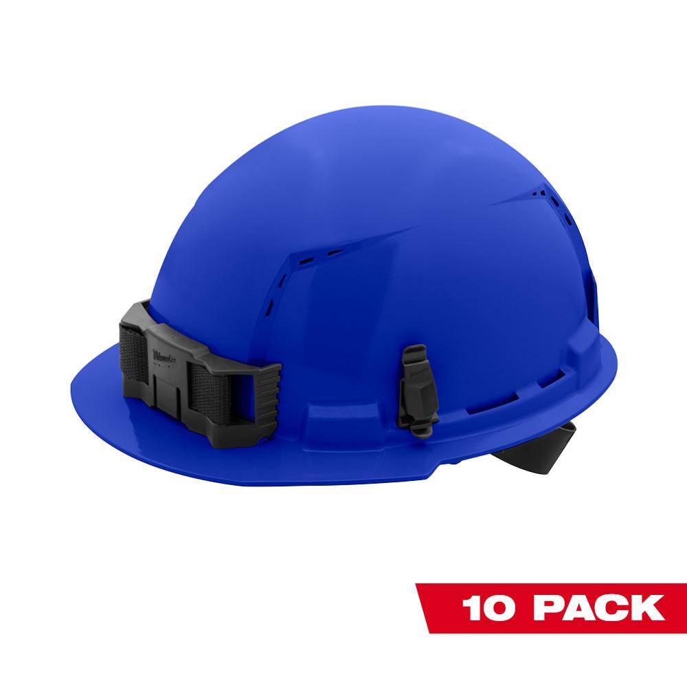 MW BOLT Blue Type 1 Class C Front Brim Vented Hard Hat with 4-Point Ratcheting Suspension (10-Pack) 48-73-1204X10