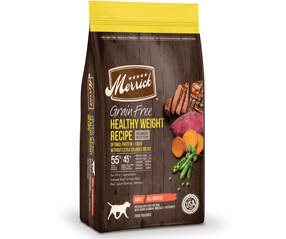 Merrick Grain Free - All Breeds， Adult Dog Healthy Weight Recipe Dry D