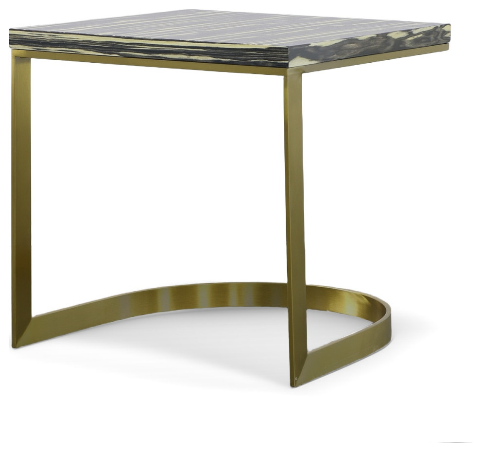 Modrest Greely Glam Black and Gold Marble End Table   Contemporary   Side Tables And End Tables   by Vig Furniture Inc.  Houzz