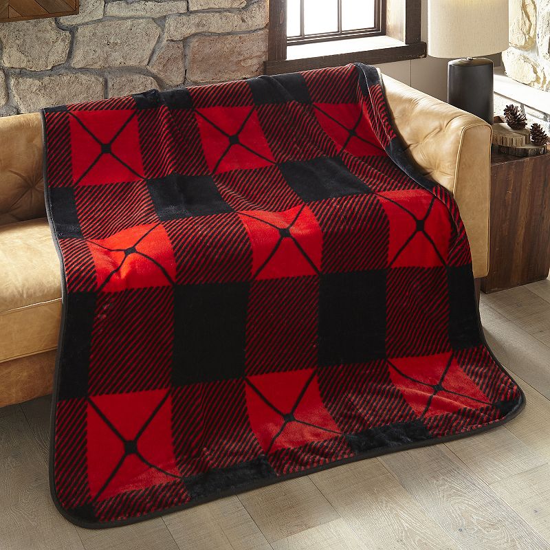 Shavel Home Buffalo Check High Pile Oversized Luxury Throw