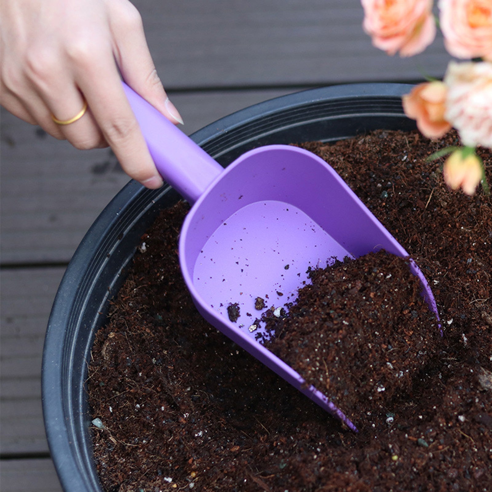 Puntoco Special Offers Clearance Plastic Garden Shovel Plant Hand Shovel Trowels Bonsai Soils White