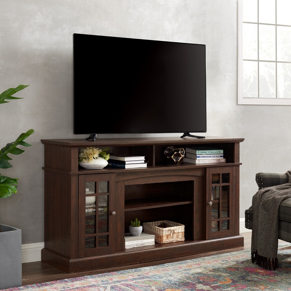 TV Stand Media Entertainment Center with Open Shelves for Up to 60\