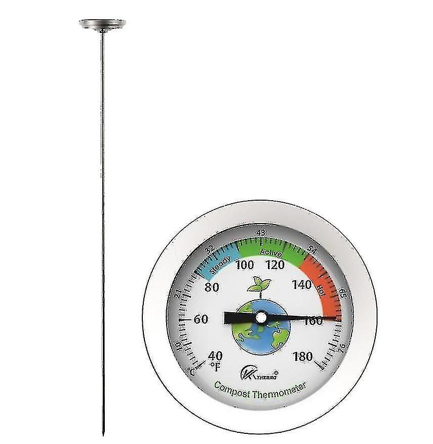 Compost Soil Thermometer Stainless Steel Probe Fertilizer Water Thermometer