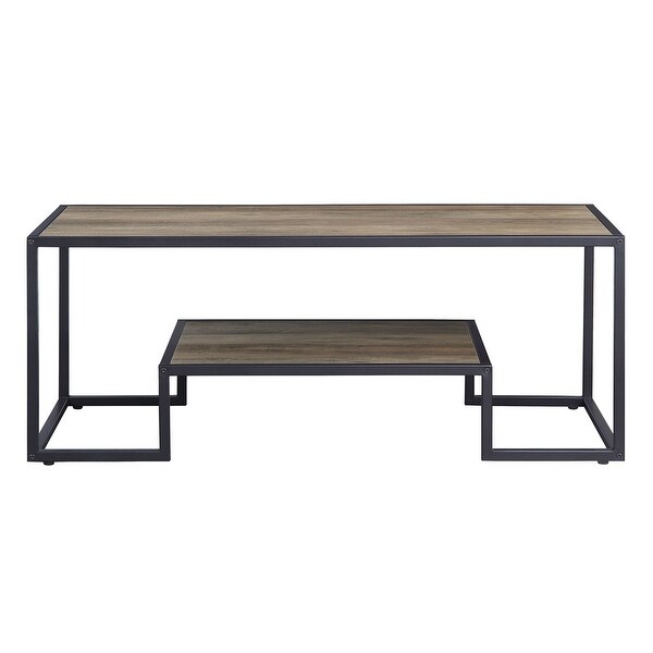 ACME Idella Coffee Table in Rustic Oak and Black Finish