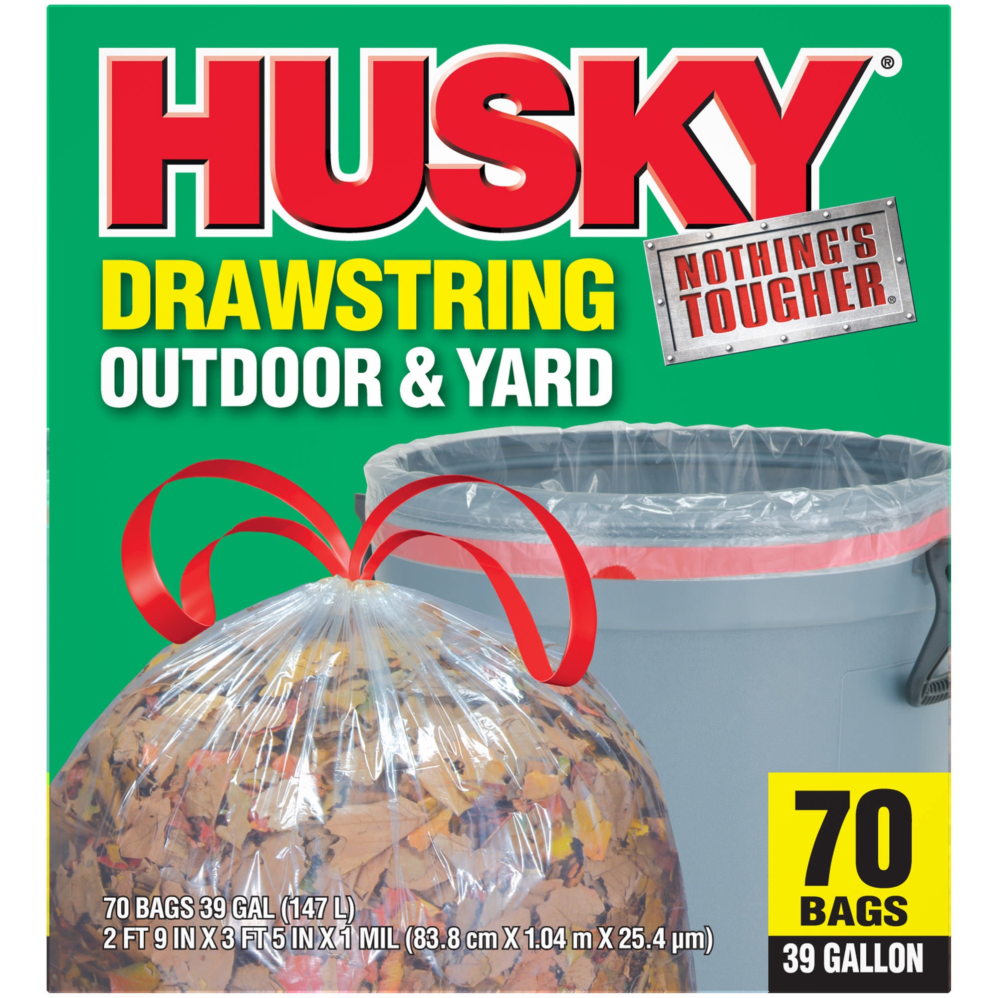 Husky 39 Gal Drawstring 70 Ct Clear Yard Bag