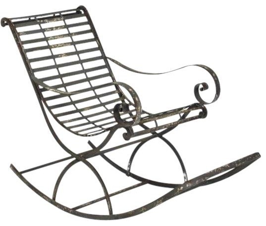 Rocking Chair Ebony Black Iron   Industrial   Rocking Chairs   by EuroLuxHome  Houzz