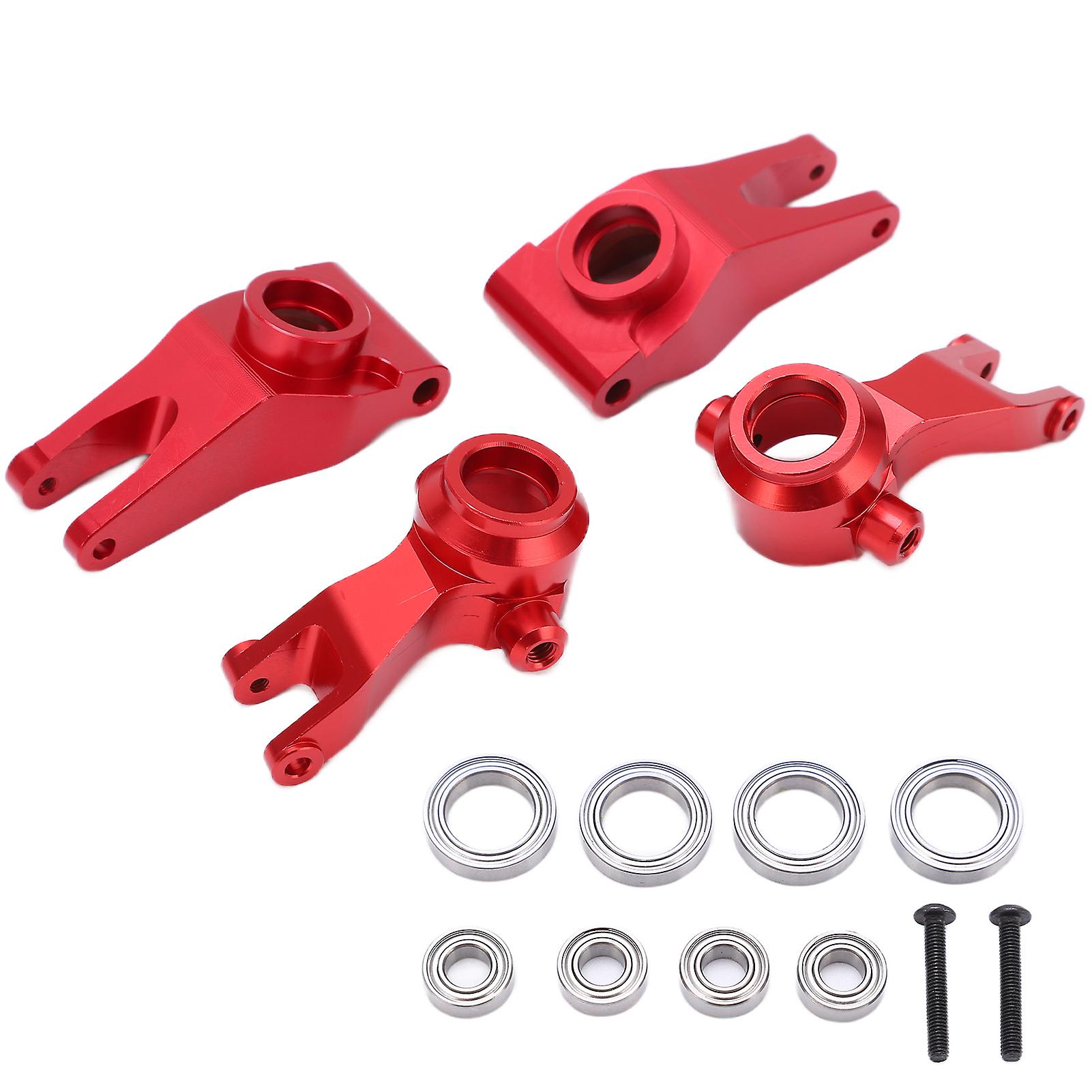 Rc Steering Block Rear Axle Block Set Aluminum Alloy Front Rear Steering Cup Kit With Bearings And Screwsred