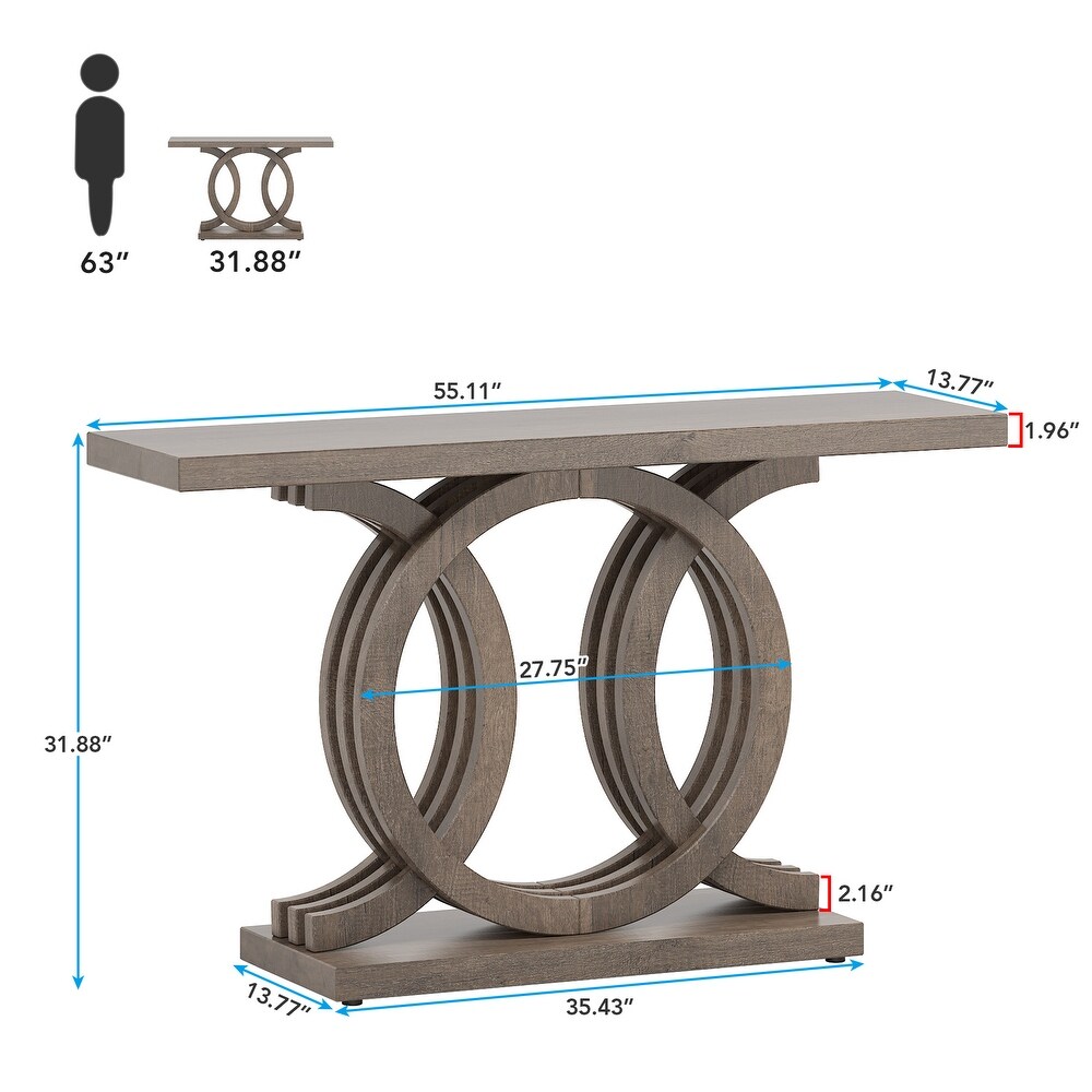 55 inches Console Table Farmhouse Sofa Table  Wooden Entryway Table