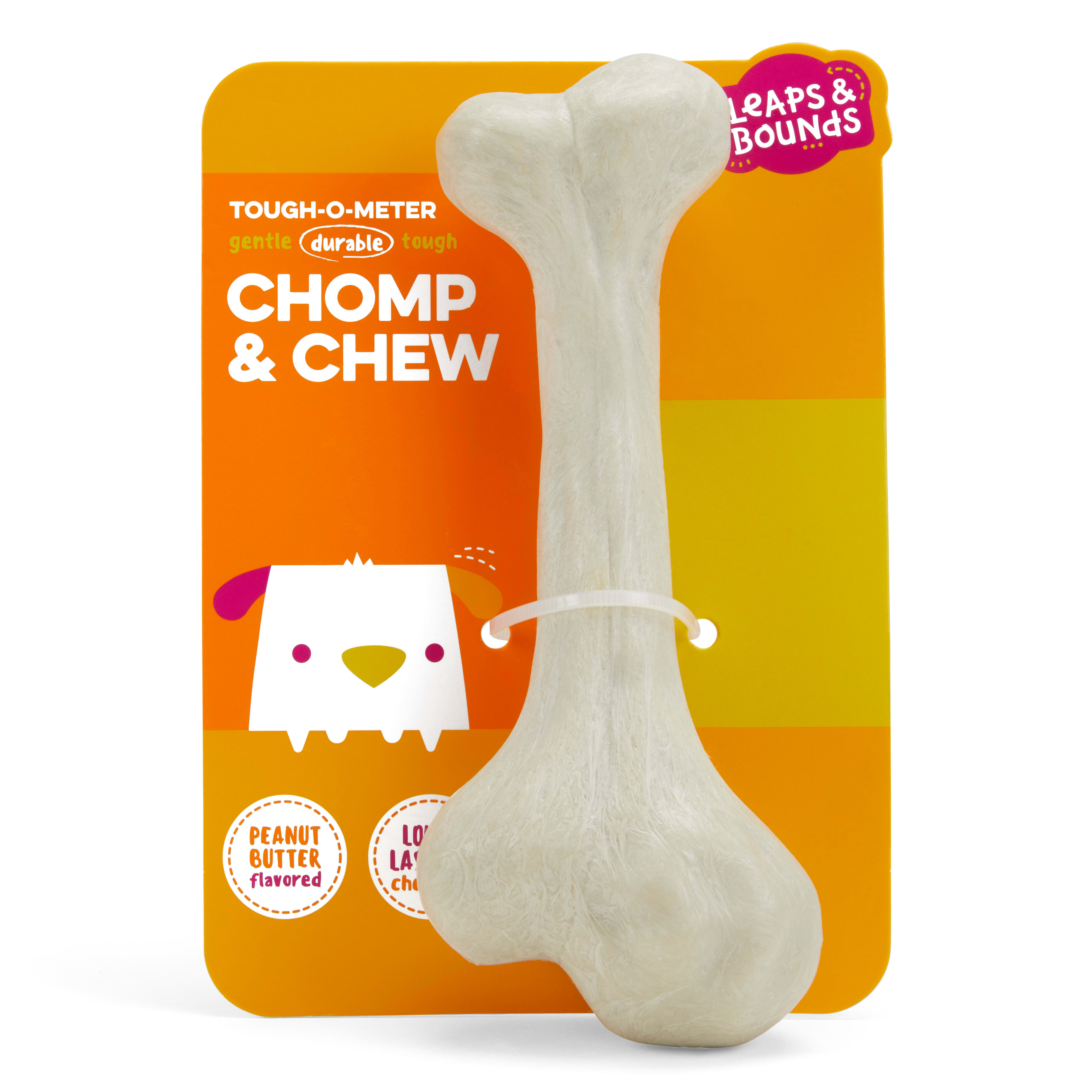 Leaps  Bounds Nylon Peanut-Butter-Flavored Chicken Bone Dental Dog Chew Toy， X-Small