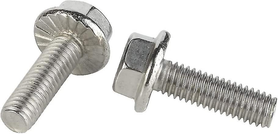 M8 X 12mm Flanged Hex Head Bolts Flange Hexagon Screws， Stainless Steel A2， Din 6921， 10 Pcs