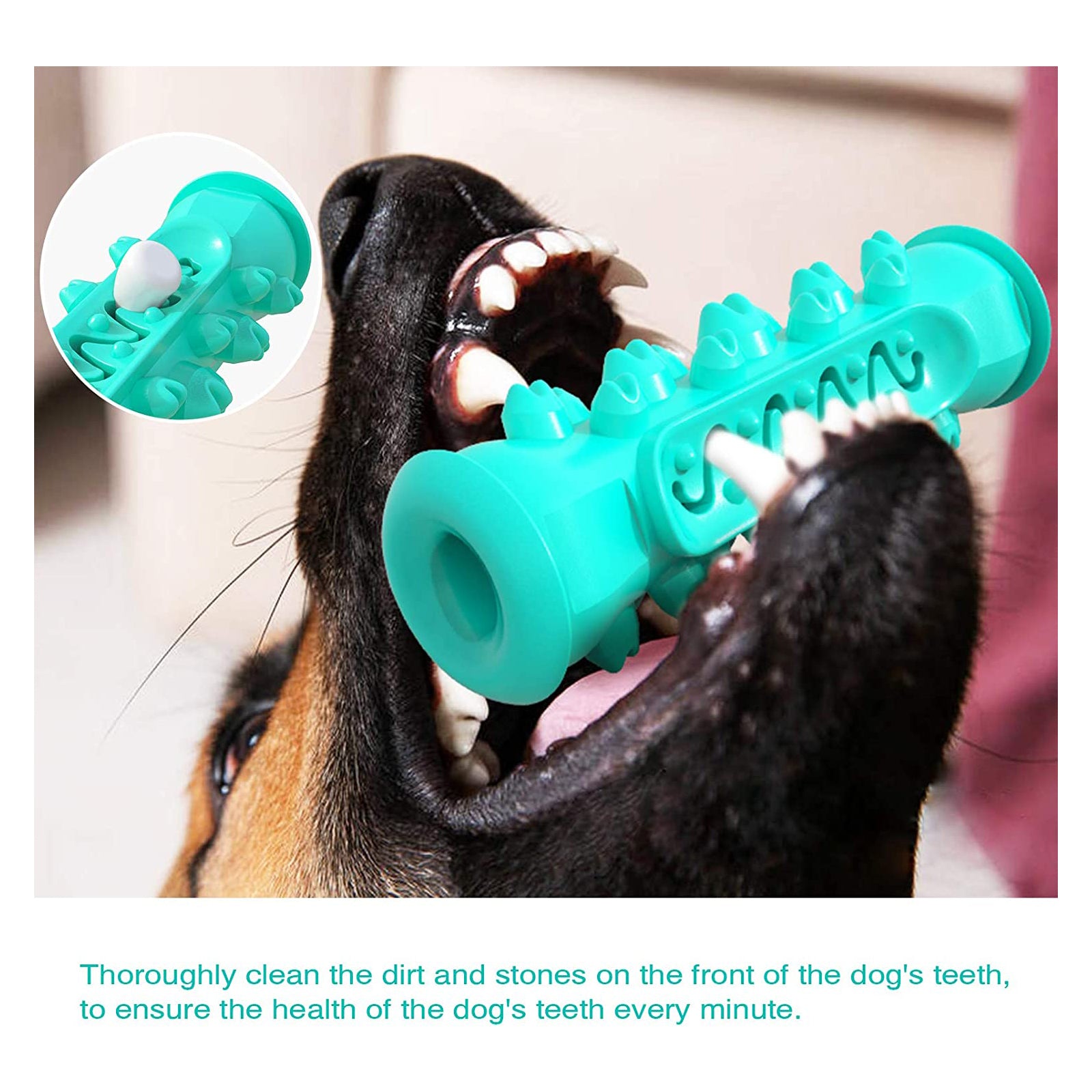 Dog Chew Toothbrush Toys， Squeaky Teeth Cleaning Toy for Aggressive Chewers Small Medium Large Breed Indestructible Tough Dogs Dental Care