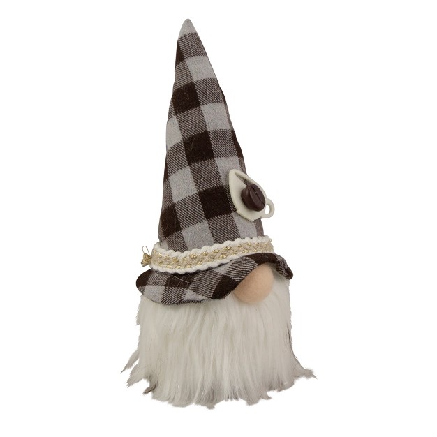 Brown And Gray Gingham Pattern Coffee Gnome