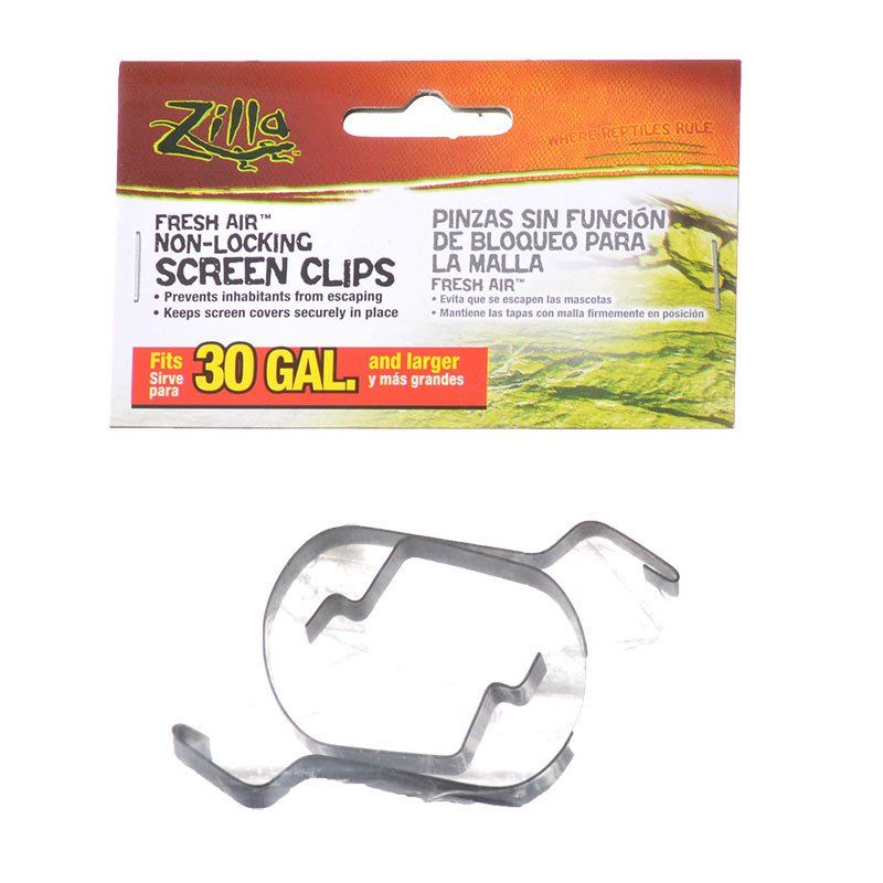 Zilla Fresh Air Non-Locking Screen Clips 30 Gallon Tanks and Up Pack of 2