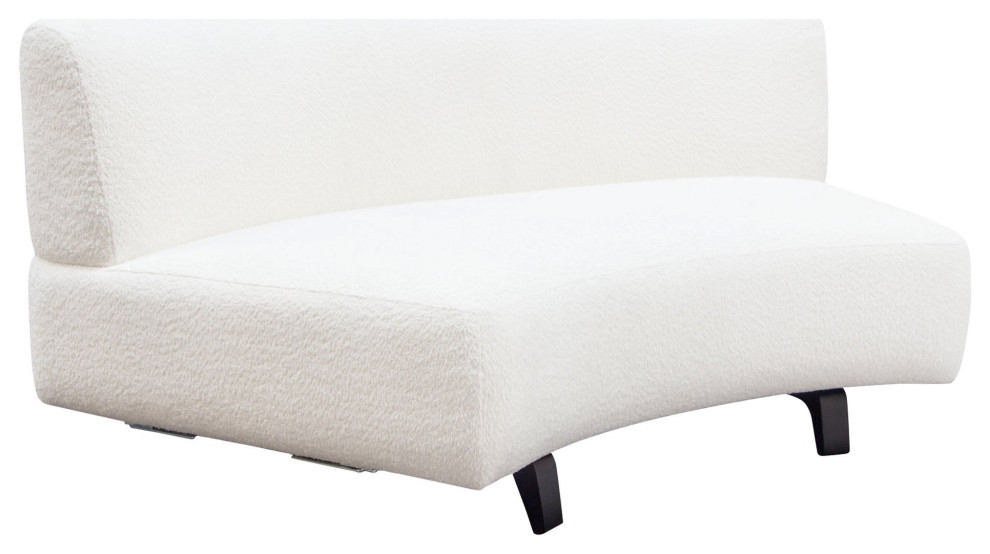 Vesper Curved Armless Sofa  White   Transitional   Sofas   by AMOC  Houzz