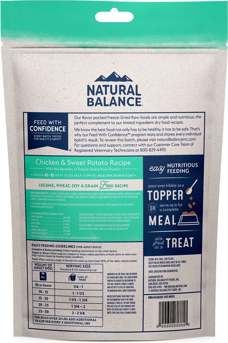 Natural Balance Limited Ingredient Freeze Dried Chicken and Sweet Potato Recipe Dog Dry Food