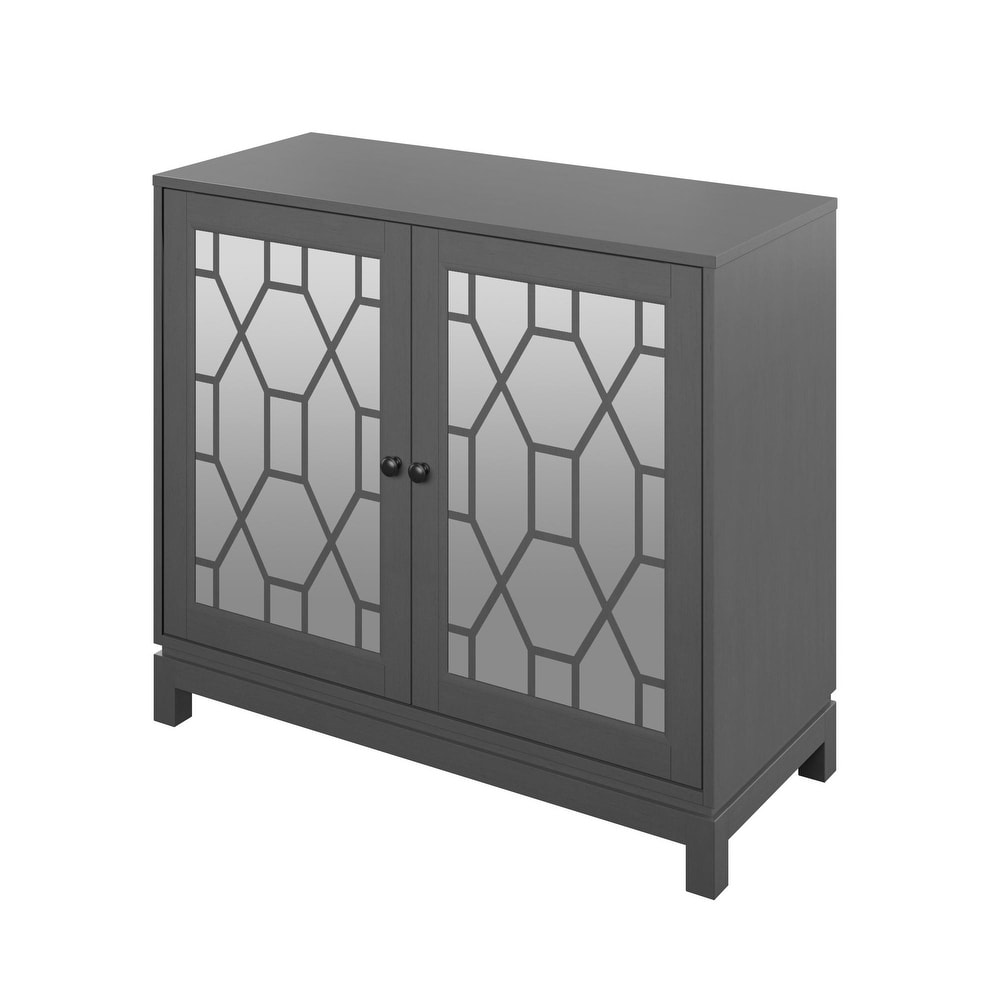 Accent Cabinet with USB Charging Ports and Mirrored Doors