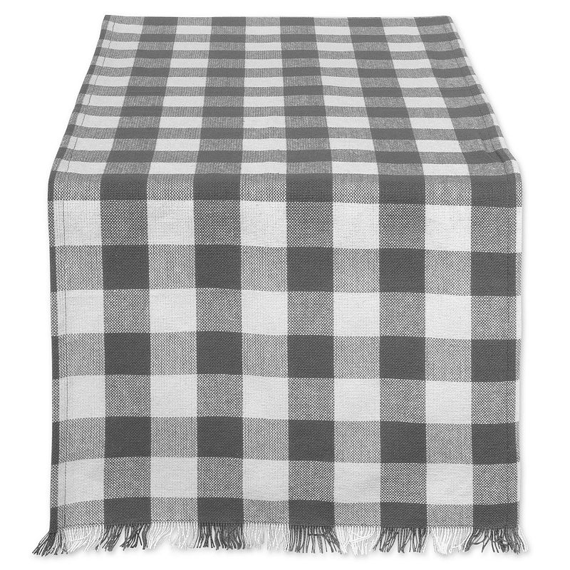 14 x 72 Gray and White Checkered Pattern Rectangular Table Runner