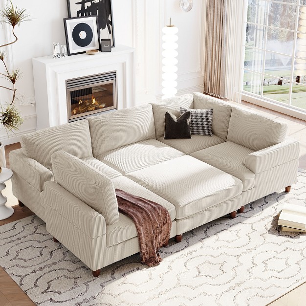 Modular Sectional Sofa With Ottoman L shaped Corner Sectional Sofa For Living Room modernluxe